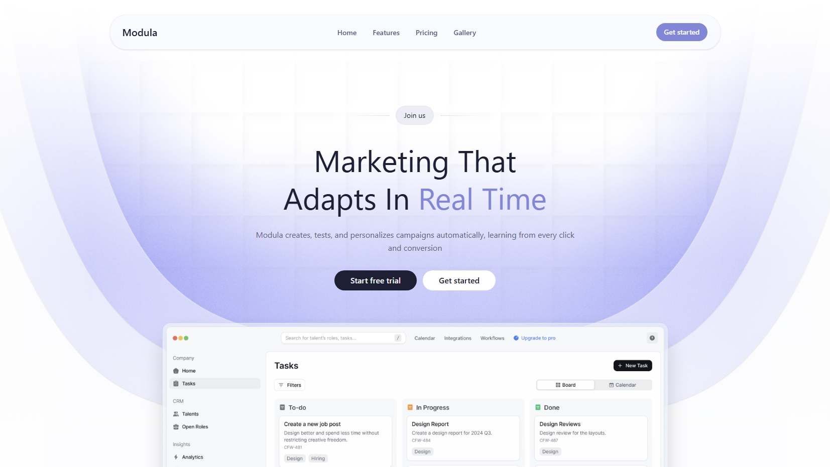 Modula Landing Page