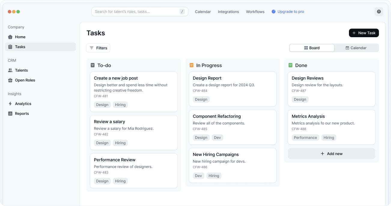 App dashboard preview